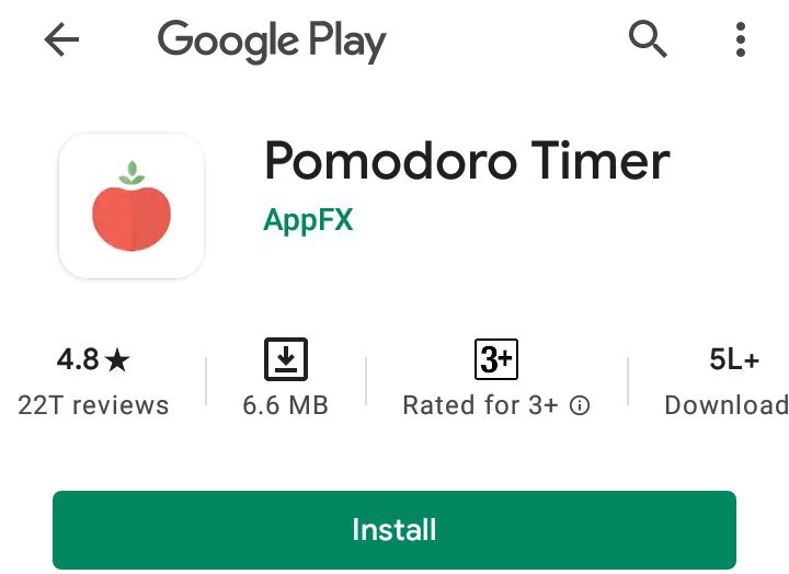A Tomato's picture showing app in Google Play Store